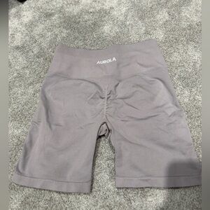 Aurola Biker Shorts Workout Spandex Booty Shorts Purple Gray Shorts Size S M